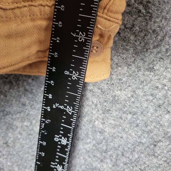 CP SHADES 1042 Sloane Tan Cotton Gauze Long Sleeve Button Up Top USA SIZE LARGE - Picture 5 of 11